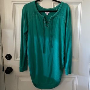 Teal Long Sleeve Maternity Top